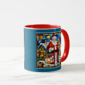 Santa Stained Glass Tasse (VorderseiteRechts)