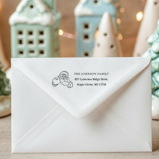 [Santa Stamp] Custom Christmas Card Mail Address  Permastempel