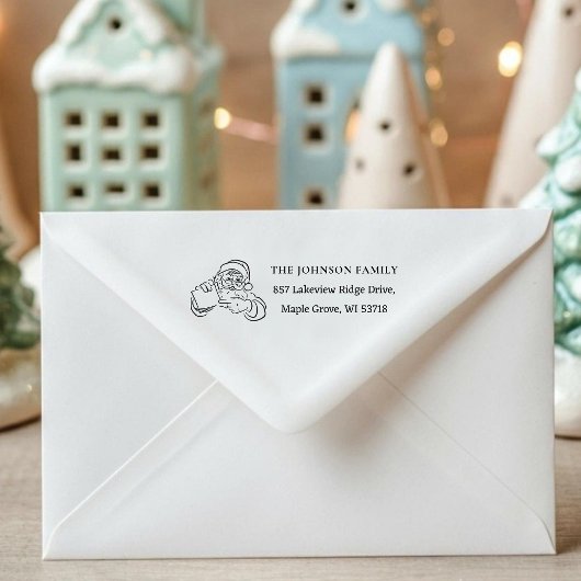 [Santa Stamp] Custom Christmas Card Mail Address  Permastempel