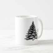 Santa standing near pine tree kaffeetasse (VorderseiteRechts)