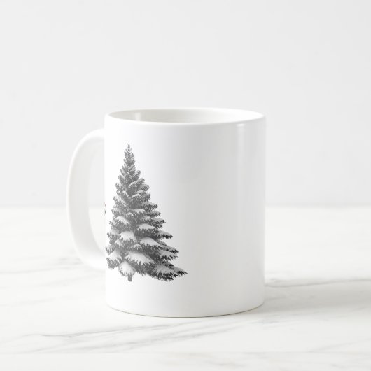 Santa standing near pine tree kaffeetasse (Vorderseite Links)