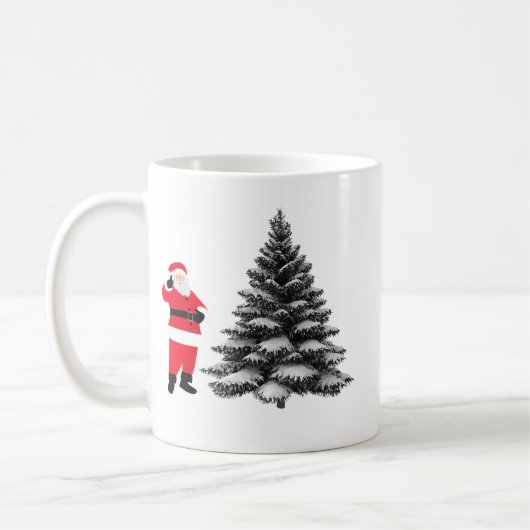 Santa standing near pine tree kaffeetasse (Links)
