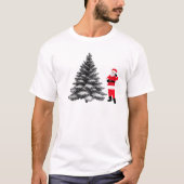 Santa standing near pine tree T-Shirt (Vorderseite)