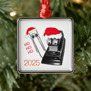 Santa Stapler Merry Christmas Ornament
