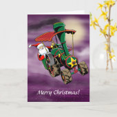 Santa Steam Tractor Karte (Gelbe Blume)