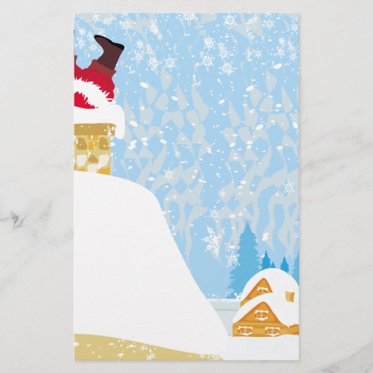 Santa steckt im Schornstein Briefpapier (Vorderseite)