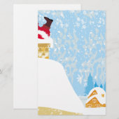 Santa steckt im Schornstein Briefpapier (Vorne/Hinten)