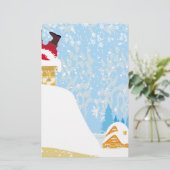 Santa steckt im Schornstein Briefpapier (Stehend Vorderseite)