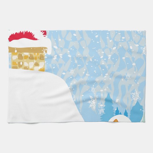Santa steckt im Schornstein Handtuch (Horizontal)
