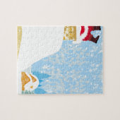 Santa steckt im Schornstein Puzzle (Horizontal)