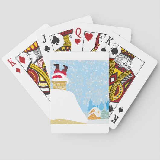 Santa steckt im Schornstein Spielkarten (Rückseite)