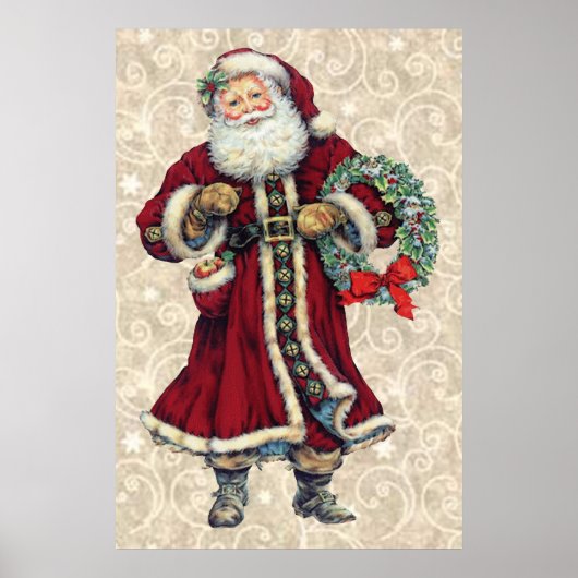 Santa stehend Vintage Poster (Vorne)