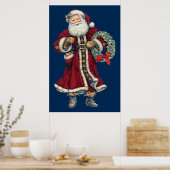 Santa stehend Vintage Poster (Küche)