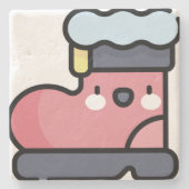 Santa-Stiefel Steinuntersetzer (Vorderseite)