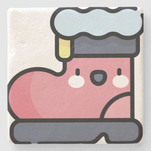 Santa-Stiefel Steinuntersetzer (Vorderseite)