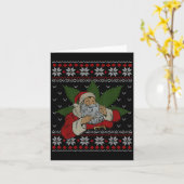 Santa Stoner Rauchen Weed Spaß Ugly Weihnachten Karte (Gelbe Blume)