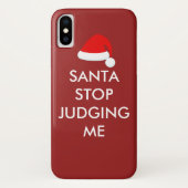 SANTA STOP JUDGING ME iPhone Case (Rückseite)