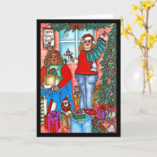 Santa Stopp Here Card Karte (Gelbe Blume)