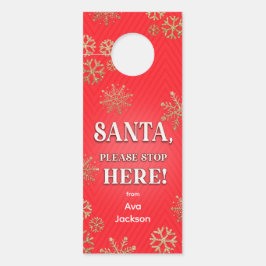 Santa Stopp Hier Elegant Türanhänger