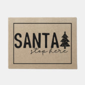 Santa Stopp hier mit Weihnachtsbaum Doormat Fußmatte (Vorderseite)