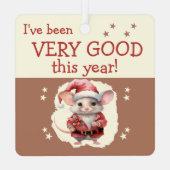 Santa Stopp hier Name niedliche Maus braun Ornament Aus Metall (Rückseite)