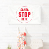 Santa Stopp Hier rot niedlich Banner (Insitu)