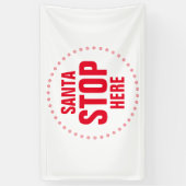 Santa Stopp Hier rot niedlich Banner (Vertikal)