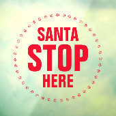 Santa Stopp Hier rot niedlich Fensteraufkleber (Blatt 3)
