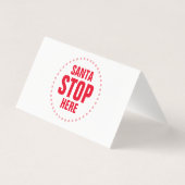Santa Stopp Hier rot niedliches lustiges Zeichen (Rückseite)