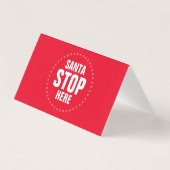 Santa Stopp Hier rot niedliches lustiges Zeichen (Rückseite)
