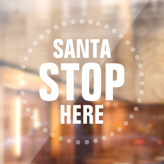 Santa Stopp Weiß niedlich Fensteraufkleber (Blatt 2)