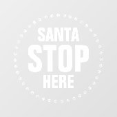 Santa Stopp Weiß niedlich Fensteraufkleber (Blatt)