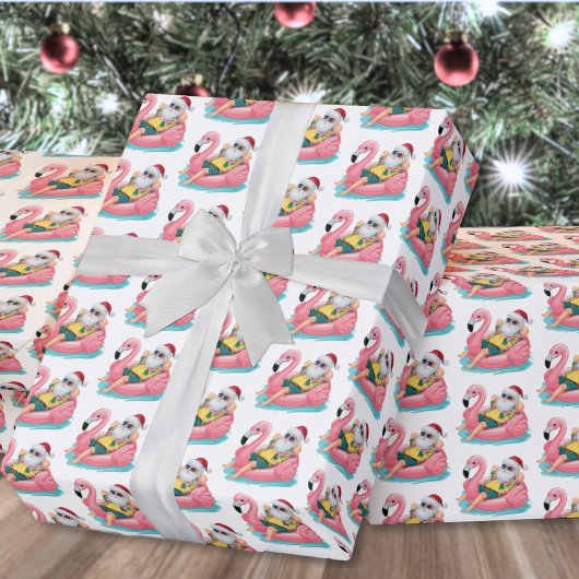 Santa Strand Weihnachten Geschenkpapier