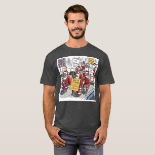 Santa-Streik-Männer-T-Shirt aus Holzkohle T-Shirt