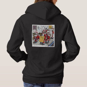 Santa Strike Damen schwarze Kapuzenpullover Rückse Hoodie