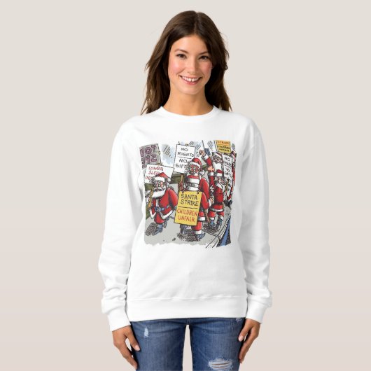 Santa Strike Damen Sweatshirt weiß (Vorne ganz)