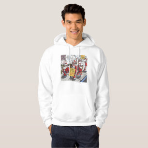 Santa Strike Herren Sweatshirt mit weißer Kapuze