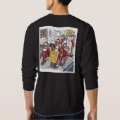Santa Strike Männer schwarzes Sweatshirt Rücken (Rückseite)