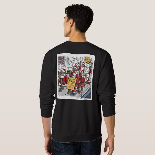 Santa Strike Männer schwarzes Sweatshirt Rücken (Schwarz voll)