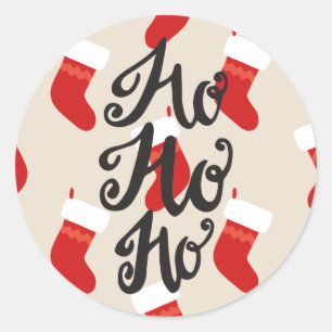 Santa Strumpfband Weihnachten Feiertag HO HO HO Ge Runder Aufkleber