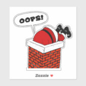 Santa Stuck in Chiminey Sticker (Blatt)