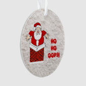 Santa Stuck in Chimney Ho Oops! Ornament (Vorderseite)