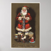 Santa Stuffing Strumpf mit Nutcracker Poster (Vorne)