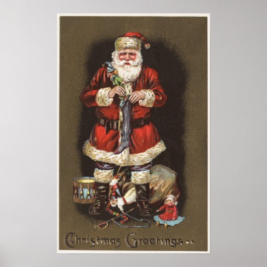 Santa Stuffing Strumpf mit Nutcracker Poster (Vorne)