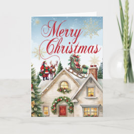 Santa stürzte die Sleigh Zuhause Insurance ab Feiertagskarte