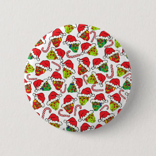 Santa Sugar Skull Button