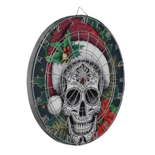Santa Sugar Skull Dartscheibe (Vorderseite Links)