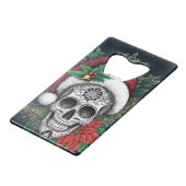 Santa Sugar Skull Geldbeutel Flaschenöffner (Vorderseite Schrägansicht)