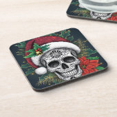 Santa Sugar Skull Getränkeuntersetzer (Linke Seite)