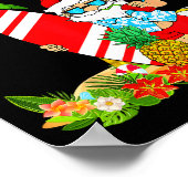 Santa Summer Surfing Christmas In July Beach Vacat Poster (Ecke)